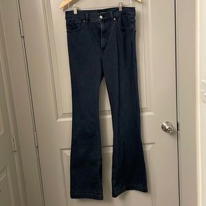 Express Dark Denim Flare Jeans - US 10